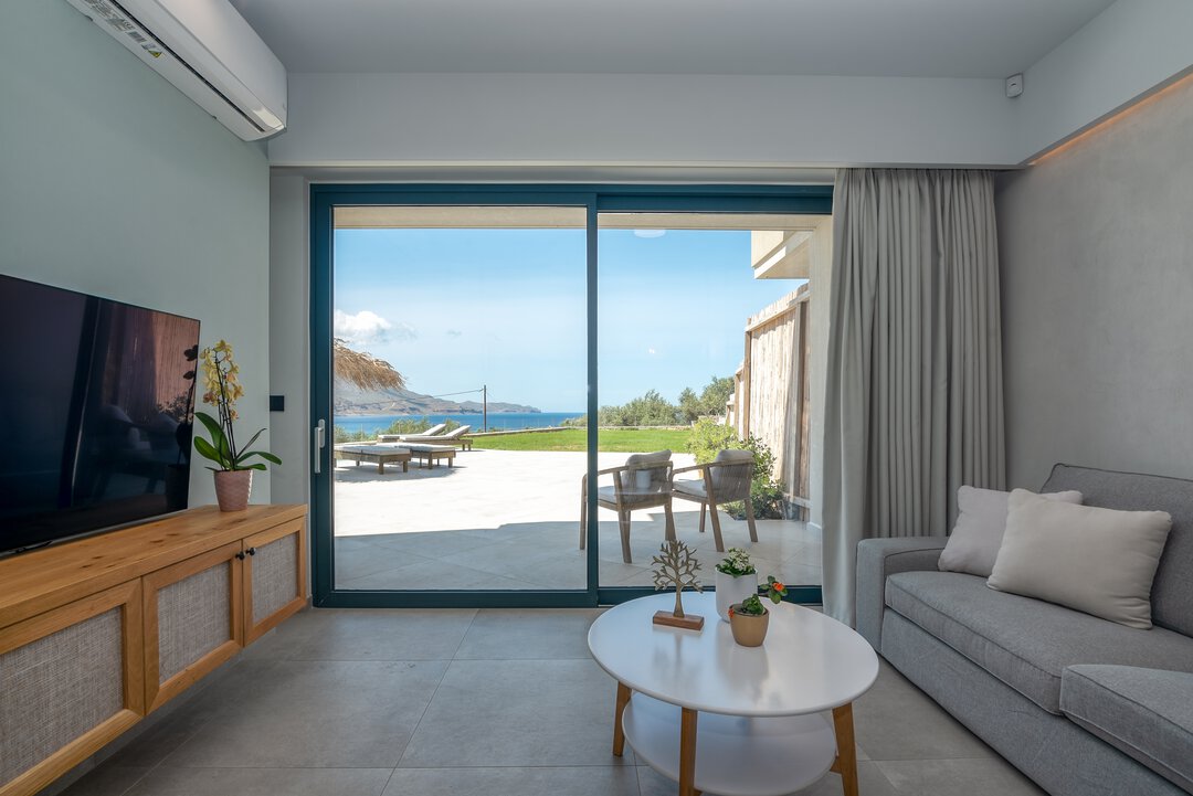 Kitchen and living room at NUSA Falasarna — 3-2