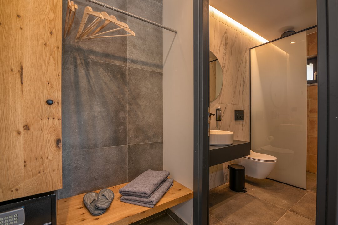 Carefully curated interior elements adding character at Nusa Falassarna villa, Crete