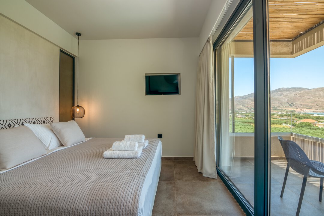 Bathroom detail with fresh towels and amenities at Nusa Balos villa near Balos, Crete